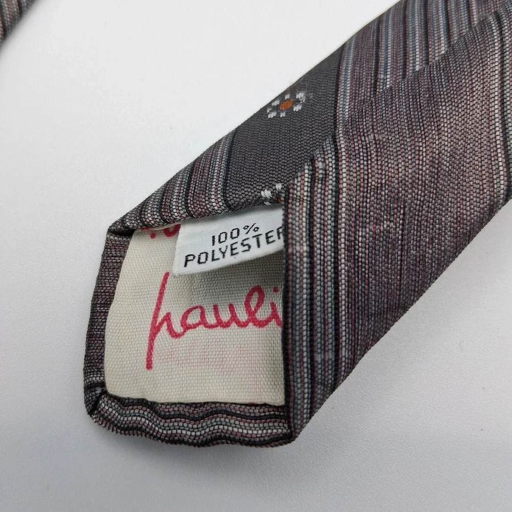 Vintage Haulintrigere Tie Polyester Slim Striped Pre-Loved‎